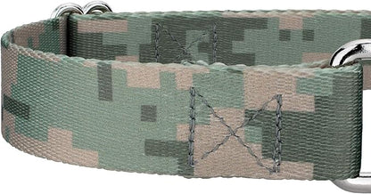 Country Brook Petz - Digital Camo Martingale Dog Collar and Leash Limited Edition - Camouflage Collection Featuring Rugged Designs (1/2 Inch, 2XS)