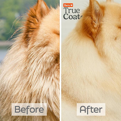 Hartz True Coat Thick Coat Dog Shampoo, 5 in 1 De‑Sheds & Softens with Oat Milk, Coconut Oil & Aloe, 16 oz