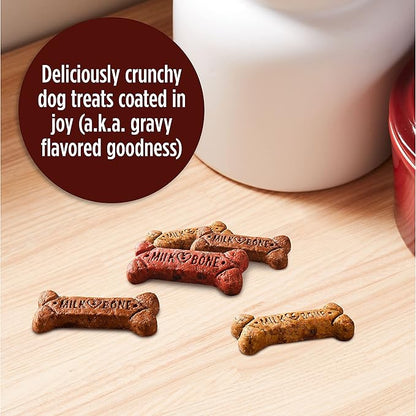 Milk-Bone Gravy Bones Dog Treats with 4 Savory Meat Flavors Coated in Gravy, 7 Pound