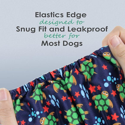 wegreeco Washable Dog Diapers - Washable Male Dog Belly Wrap - Pack of 3 (Turtle, XX-Large)