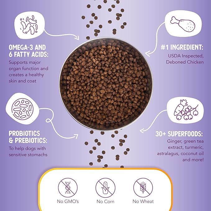 Health Extension Little Bites LITE Dry Dog Food, Chicken & Brown Rice for Toy and Small Breeds, Supports Healthy Weight, Digestion, Coat & Joint Health with Probiotics & Superfoods, 15 lb Bag