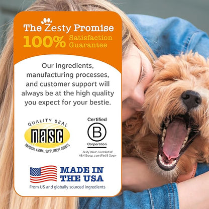Zesty Paws Dental Bones - Fights Tartar & Plaque - Gum, Teeth & Bone Health - Cinnamon for Dog Breath - Immune, Joint, Gut, Skin & Coat Support - Omega 3 EPA & DHA and Calcium - Large Dogs - 24 ct