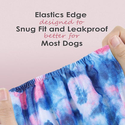 wegreeco Washable Male Dog Belly Band (Stylish Pattern)- Pack of 3 - Washable Male Dog Belly Wrap, Dog Diapers Male (Tie-dye, Sky, X-Large)
