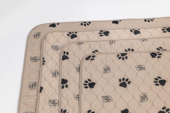 EZwhelp Reusable Dog Pee Pads, Washable Waterproof Mats for Potty Training or Whelping Pads, Puppy Pad with Rounded Corners, 36x48 Inch, 2 Pack