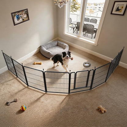 FXW Rollick Dog Playpen with Anchor Kit (Pack of 4) – 32 Inch 8-Panel Dog Pen for Medium & Large Dogs, Stable & Safe Indoor/Outdoor Play│Patented