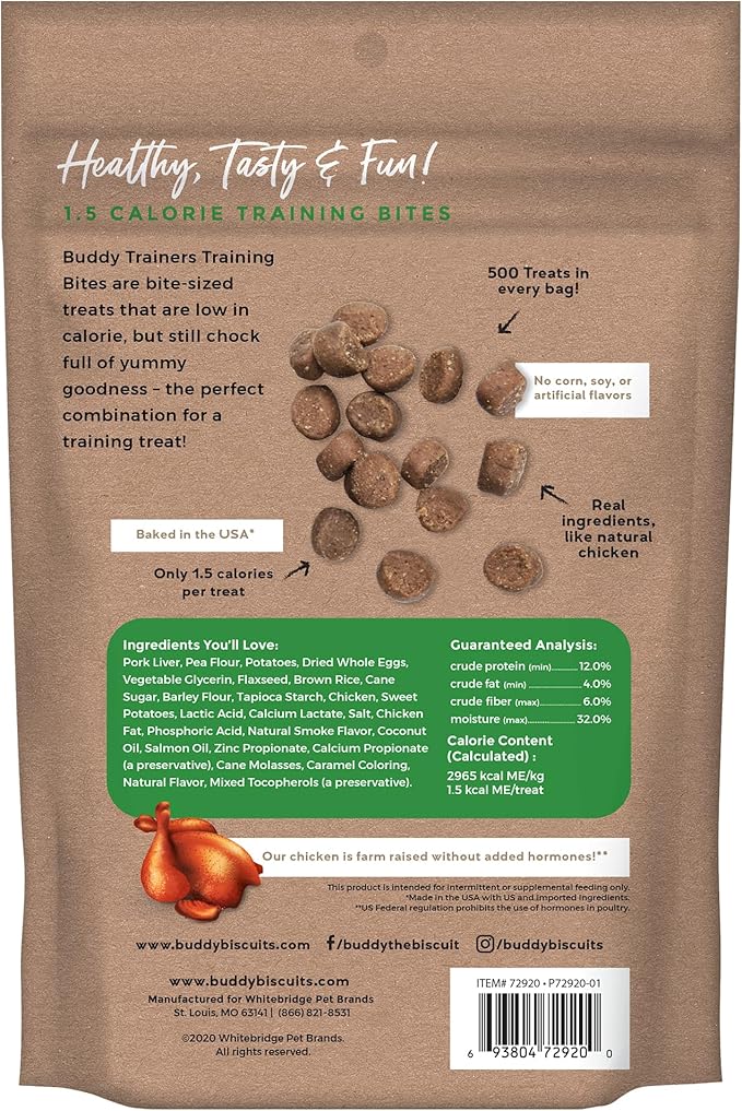 Buddy Biscuits Trainers Pouch of Training Bites Soft & Chewy Dog Treats Made with Chicken Flavor10 oz. (Pack of 2)