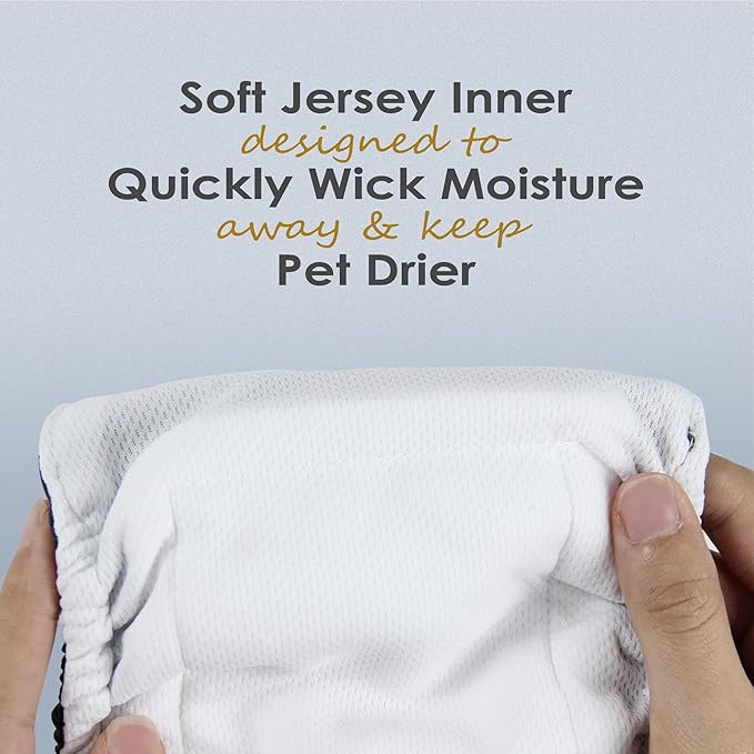 Wegreeco Washable Male Dog Belly Wrap - Pack of 3 - (Gold,Black,Grey,XX-Large)