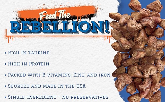 Freeze Dried Chicken Hearts for Dogs & Cats (16oz) – Single Ingredient Dog Treats – USA Sourced & Made – High Protein, All Natural, Grain Free – Raw Freeze-Dried Training Treat