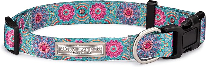 Lucky Love Dog - Adjustable Dog Collar with Easy Click Buckle for Medium, Durable, & Comfortable for Male & Female Dogs, Pet Collar for Puppies & Adult Dogs - Clara, Medium
