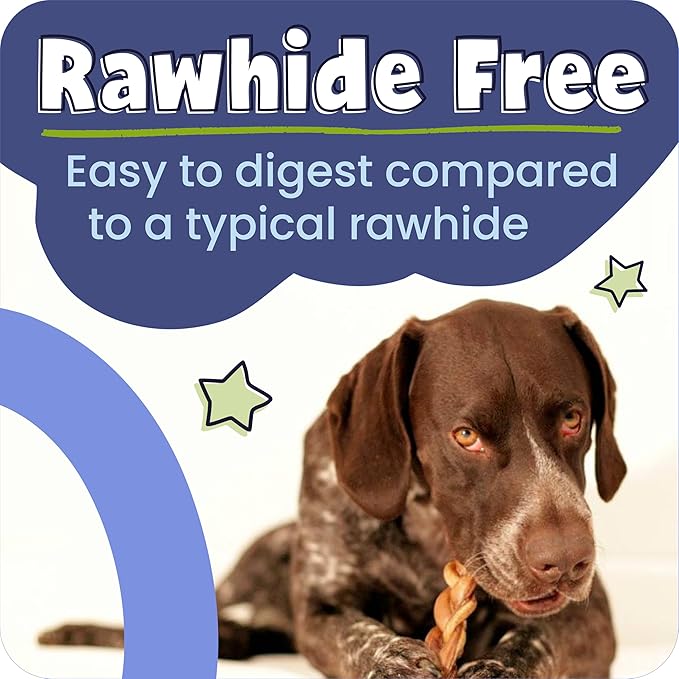 Pawstruck Natural 12” Braided Bully Sticks for Dogs - Tough, Long-Lasting, Rawhide-Free, Low Odor, Healthy Single Ingredient Chew Treat for Aggressive Chewers - 25 Count - Packaging May Vary