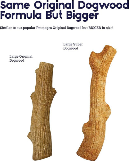 Pupstages Super Dogwood Dog Chew Toy – Real-Wood Blend, Natural Wood Flavor & Texture, Moderate Chewers, Medium, 9.5"