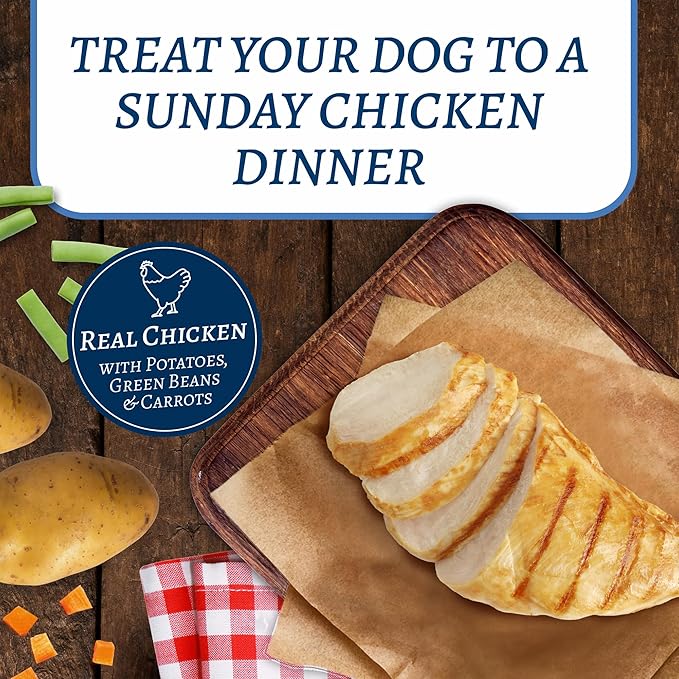 Blue Buffalo Family Favorites Adult Wet Dog Food, Made with Natural Ingredients, Sunday Chicken Dinner, 12.5-oz Can, 12 Count (Pack of 2)