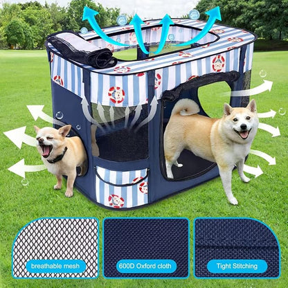 Dog Play Pen Indoors, Pink Crate, Dog Pen,Portable Foldable Playpen Indoor for Small/Medium Dogs, Puppy Cat Pet Playpen, Exercise Kennel Tent Crate