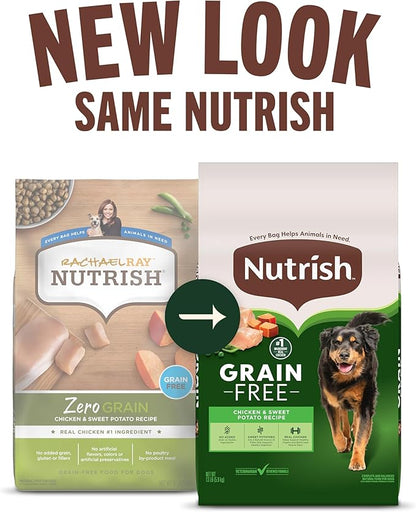 Nutrish Grain Free Dry Dog Food, Chicken & Sweet Potato Recipe, 26 lb. Bag (Rachael Ray)