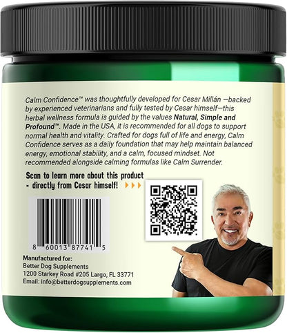 Better Dog Supplements Calm Confidence by Cesar Millan Natural Brain Support & Dog Cognitive Supplement – Energy, Vitality & Focus Supplement with Ashwagandha & Other Herbs – 4oz (60-Day Supply)