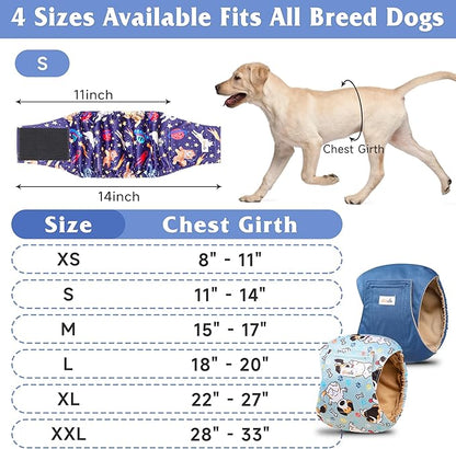 5 Pack Dog Diapers Male Reusable, Premium Belly Bands for Dogs, High Absorbing Male Dog Pee Wraps for Doggie in Incontinence or Excitable Urination and Training Black XL