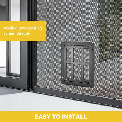 Enjoying Cat Door for Screen Doors, Passage Opening 8.3" x 10.3", Access Freely, Magnetic Swing Flap, Small Pet Door for Sliding Doors Window, Lockable, Black