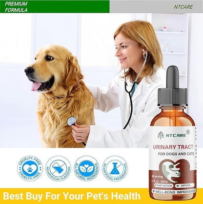 Urinary Tract Support for Dogs and Cats, Natural Fast Action Supplement, 2 fl. oz., 60 Servings