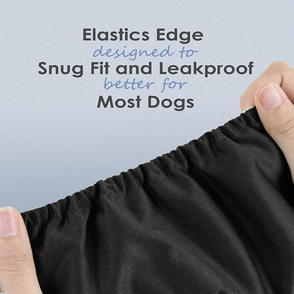 wegreeco Washable Dog Diapers - Washable Male Dog Belly Wrap - Pack of 3 - (Black,X-Small)