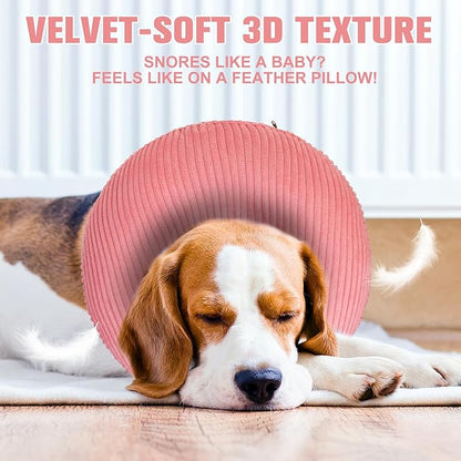 BINGPET Inflatable Dog Cone Collar Alternative After Surgery,Soft Recovery Cone for Dogs to Stop Licking, Blow up Protective Neck Donut ECollars Adjustable for Large Medium Small Puppy Pet, Pink XL