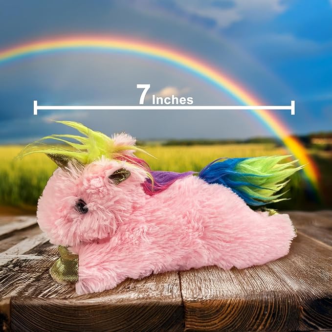 Multipet Unicorn Dog Toy | Small Squeaky Unicorn Dog Toy | Mystical Plush Squeaker Dogs Toys | Small/Medium Breed | Pink | 7"