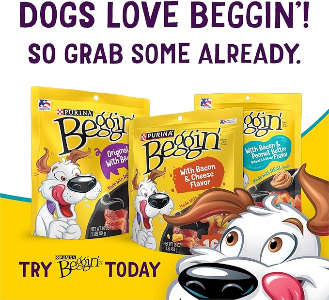 Purina Beggin'’ Flavor Stix with Bacon & Peanut Butter Flavor - 25 oz. Pouch (Pack of 2)