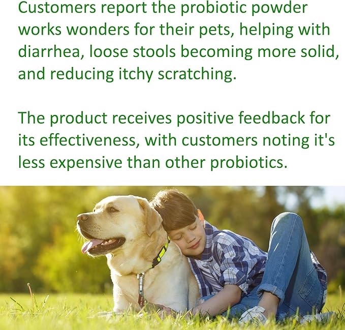 TummyWorks Probiotics for Dogs and Cats. 160 Scoops Probiotic Powder for Digestive Health, Gut, Immunity, Energy, Skin & Coat. 10 Strains, 5 Billion CFUs with 6 Enzymes & Prebiotics. Made in USA.
