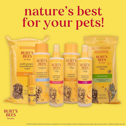 Burt’s Bees for Pets Oatmeal Dog Shampoo with Honey, Soothing Dog Shampoo for Itchy and Sensitive Skin, pH Balanced Formula That Gently Cleans and Moisturizes Dog Coats, 32 Fl Oz