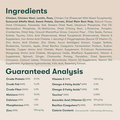 Jinx Premium Grain-Free Dry Dog Food, for All Lifestages - Real Chicken, Sweet Potato & Carrot Kibble with Superfoods for Immune Support & Probiotics for Digestive Support - No Fillers - 4lb