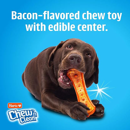Hartz Chew 'n Clean Dental Duo Bacon Flavored Dental Dog Chew Toy and Treat - Extra Small