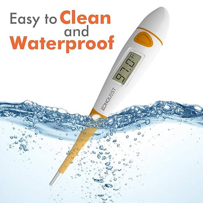 Konquest KDT-1201 Best Digital Medical Thermometer, Highly Accurate and Fast, Easy to Use, 10 Second Reading. Detect Fever Quickly - Oral Armpit and Rectal Thermometer for Babies Children and Adults