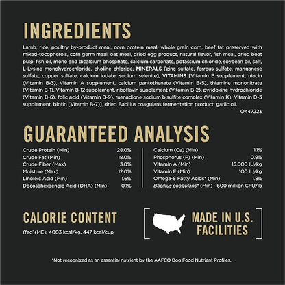 Purina Pro Plan Lamb and Rice Formula Dry Puppy Food, High Protein Healthy Dog Food, 18 lb. Bag