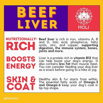 HOLI Beef Liver Powder Dog Food Topper – Freeze Dried Beef Liver Dog Topper for Dry Food – Single Ingredient, Human-Grade Meal Topper for Picky Dogs – Grain Free & All Natural - 2oz