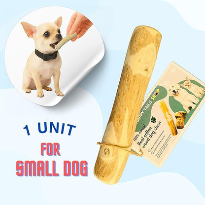 Set of 1 Coffee Wood Dog Chew Stick Toy for Dog, Natural and Real Wooden Bone Sticks for Pets, Safe Dental Cleaning Chews, Pets Health, Teeth Cleaning and Relieve Stress (Small)