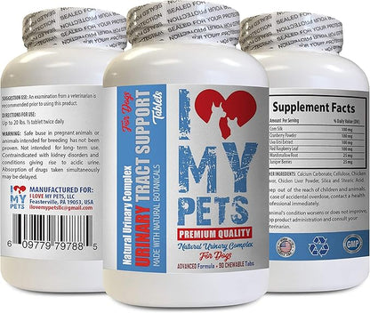 I LOVE MY PETS LLC Dog Urinary Tract Infection - Dog Urinary Tract Support - UTI Relief Complex - Quality - Corn Silk Dogs - 90 Treats (1 Bottle)