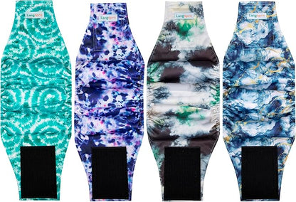 Male Dogs Diapers Belly Bands(4Pack), Washable Reusable Male Boy Doggy Wraps Panties for Doggie Puppy Pooping Potty Training Incontinence Marking Pañal para Perro Tie Dye X-Large