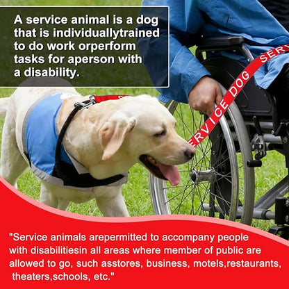 YeeBeny Service Dog Leash, Emotional Support Leash with Neoprene Handle and Reflective Lettering, Service Dog Stuff for Vest for Harnesses, Vests or Collars (Blue, 0.94width)