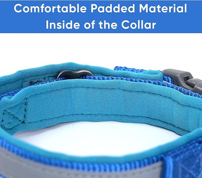 Pawtitas Lumberjack Padded Martingale Collar for Dogs | Soft Neoprene Dog Collar for Your pet's Comfort Made with Reflective Band for Maximum Visibility | Fits Small and Large Pets - XS Blue