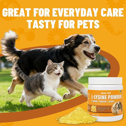 Just Try L-Lysine Powder Lysine for Cats Lysine Cat Immune Support for Dogs Lysine Supplement Cat Health Supplies 7 OZ