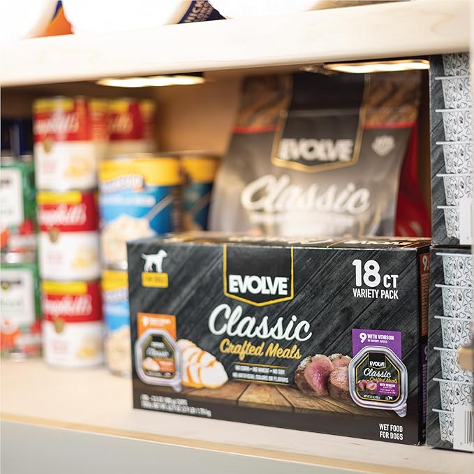 Evolve Classic Crafted Meals Variety Pack Chicken Recipe & with Salmon Wet Dog Food | 3.5 oz - 18 pack