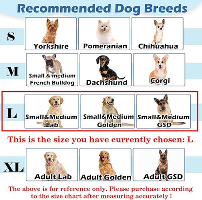 Hard & Heavy Plastic Dog Cone Collar Alternative for Lab Golden GSD (Small&Medium Sized),Pet Neck Head Protective Cone Anti-Lick, Adjustable Elizabethan Recovery Collar Cone of Shame for Healing