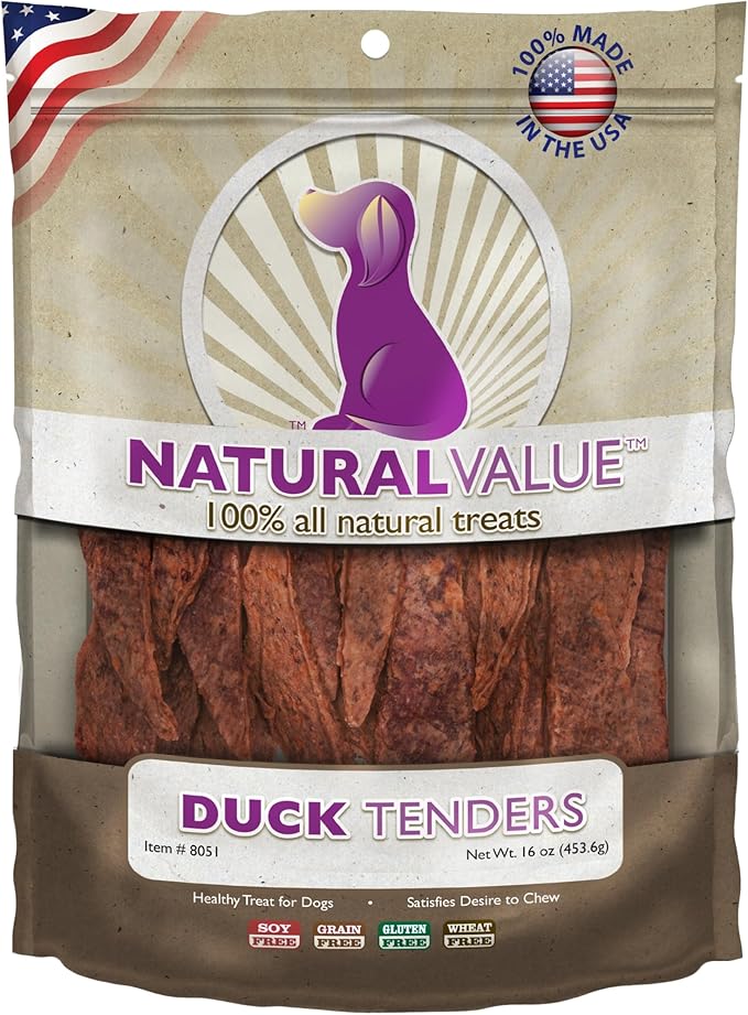 Loving Pets Natural Value All Natural Soft Chew Duck Tenders Dog Treat, 14-Ounce (8051)