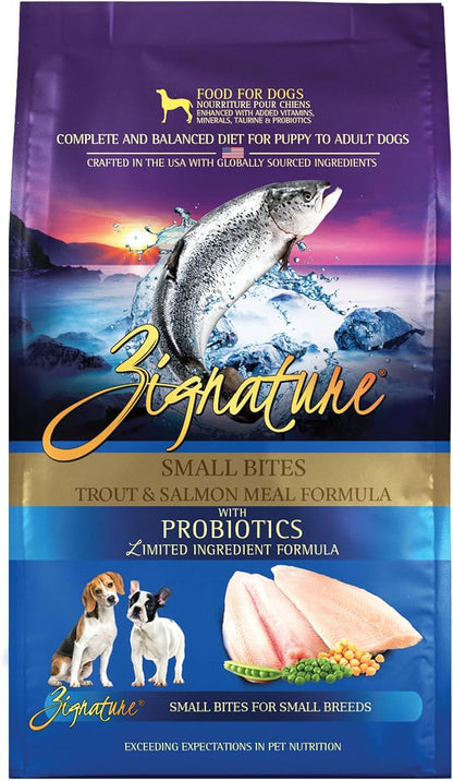Zignature Trout & Salmon Limited Ingredient Formula Dry Dog Food Small Bites 4lb