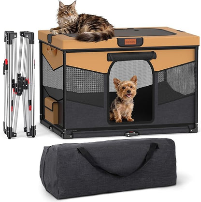 LOOBANI Foldable Dog Playpen for Small Dogs- Indoor/Outdoor Puppy Playpen with Removable Washable Fabric Enclosure, Sturdy Steel Frame & 690D Oxford Cloth,Portable Crate for Puppies & Cats,32"x24"x22"