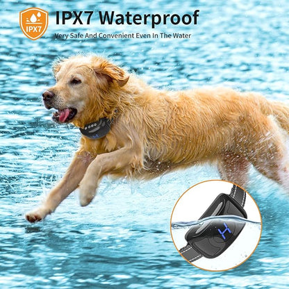 No Shock Vibration Bark Collar for Large & Medium Dogs - Safe & Humane Dog Bark Collar with Beep & Vibration, 3 Adjustable Sensitivity Levels, 100% IPX7 Waterproof Dog Training Collar