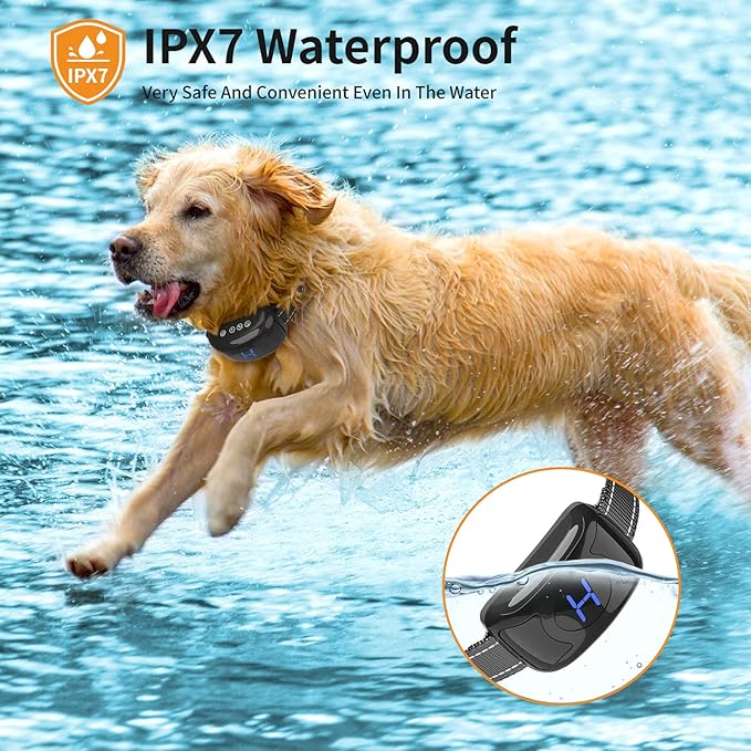 2 Pack No Shock Vibration Bark Collar for Large & Medium Dogs - Safe & Humane Dog Bark Collar with Beep & Vibration, 3 Adjustable Sensitivity Levels, 100% IPX7 Waterproof Black and Black
