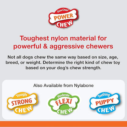 Nylabone Rib Bone Alternative Power Chew Toy for Dogs, Dog Toys for Aggressive Chewers, Beef Flavor, Large - Up to 50 lbs, 1 Count