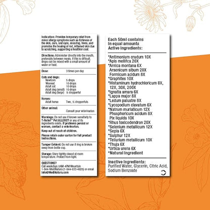 T-Relief Pet Allergy Support Drops for Dogs & Cats Itchy Relief Supports Healthy Skin & Coat Natural Medicine Helps Soothe Hot Spot Itching Paws Licking Runny Nose Sneezing Watery Eyes - 1.69 Fl oz