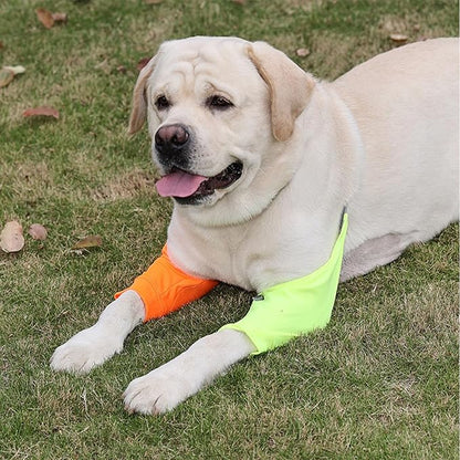 HDKUW Dog Elbow Protector for Calluses, Recovery Suit for Front Legs, Cone Collar Alternative to Stop Licking Wounds, Cover Sleeve for Small Medium Large Dogs - Brown M