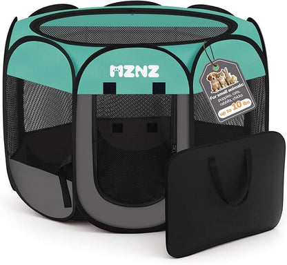 Dog Cat Playpen, Portable Puppy Pet Crate Indoor for Small Dogs Cats Rabbits, Foldable Dog Cage Enclosure for Outdoor, Pop Up Dogs Tent Kennel with Carrying Case, Blue